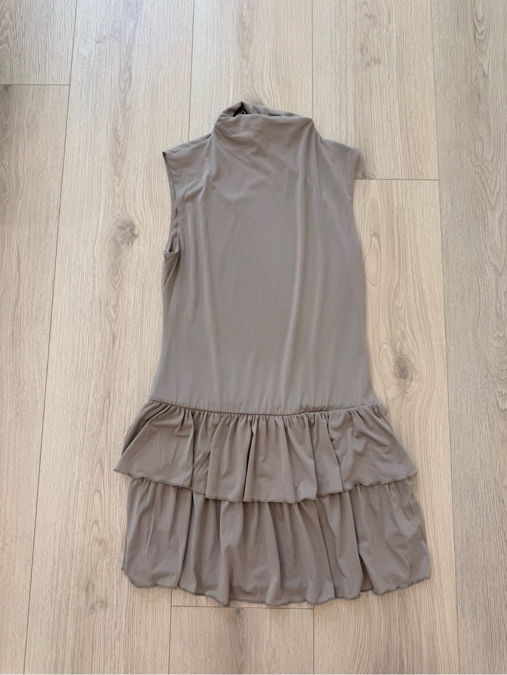 wild fable Sleeveless Ruffle-Hem Mini Dress in Taupe women summer evening dress